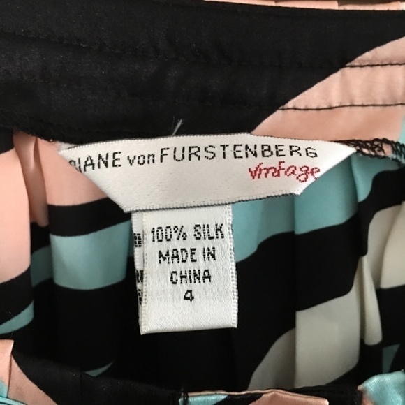 Diane Von Furstenberg Silk Tunic Dress Multicolored Size 4 Abstract 70’s Retro - Picture 4 of 6